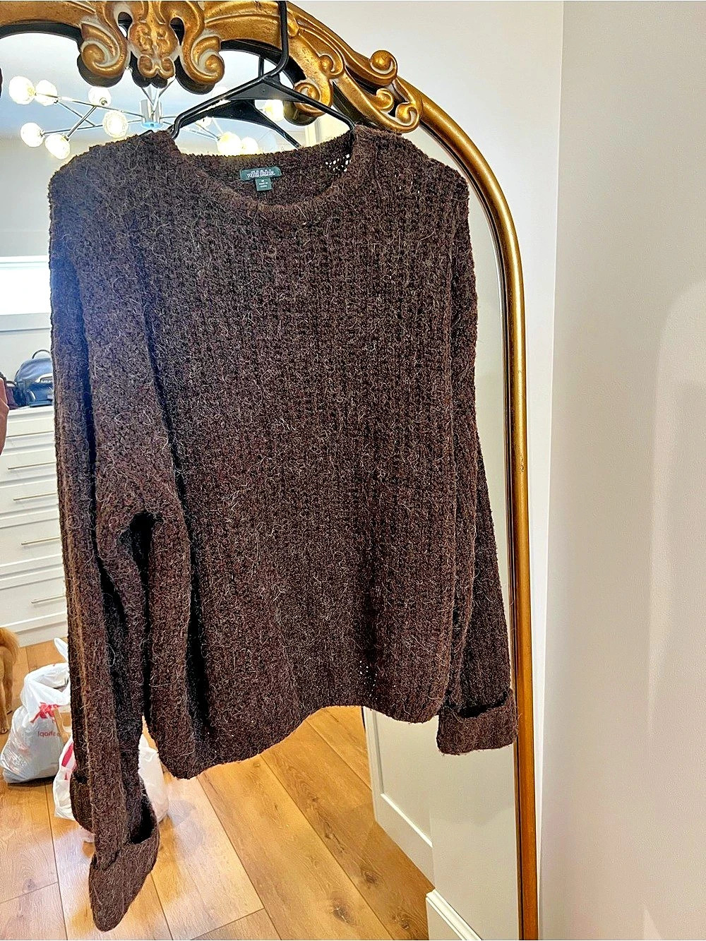 Wild Fable Women Crewneck Heritage Pullover Brown Sweater;M